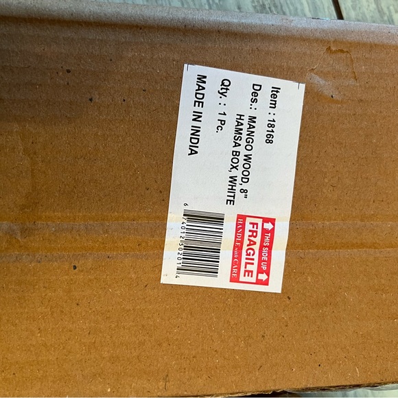 Hamsa mango wood 8” box New in Box - Picture 6 of 6